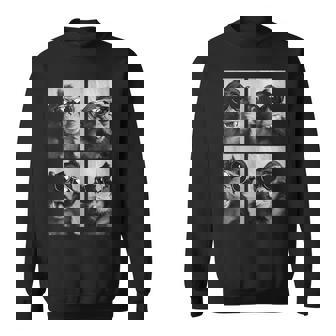 Cute Monkeys With Sunglasses Cool Chimpanzees Photo Booth Sweatshirt - Monsterry