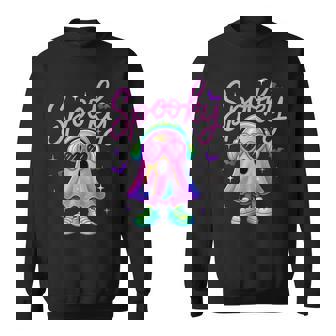 Cute Neon-Style Ghost Halloween Spooky Season Sweatshirt | Mazezy