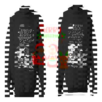 Cute Santa & Melanin Mrs Claus Interracial Family Christmas Sweatshirt | Seseable CA