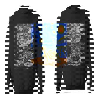 Cute Tortoise Turtle Van Gogh Style Starry Night Sweatshirt | Mazezy