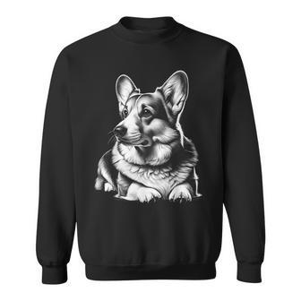 Cute Welsh Corgi Drawing Style In Lying Pose Sweatshirt - Thegiftio UK