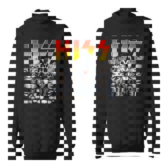 Cute Hiss Cats Rock Kittens Kitty Rocking Music Cat Lovers Sweatshirt - Monsterry