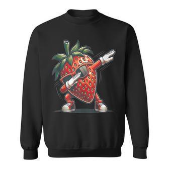 Dab Strawberry Dancing Dabbing Strawberry Fruit Sweatshirt - Thegiftio UK