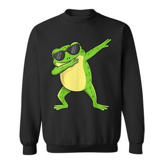 Dabbing Frog Sunglasses Frog Animal Sweatshirt - Thegiftio UK