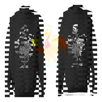 Dabbing Pickleball Turkey Thanksgiving Pickleball Sweatshirt - Monsterry