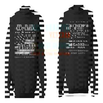 Dad Grandpa Veteran Great Grandpa Usa Flag Papa Father's Day Sweatshirt | Seseable FR