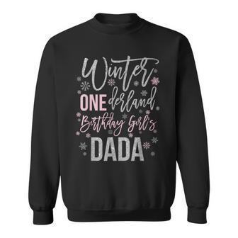Dada Pink Winter Onederland 1St Birthday Snowflake Matching Sweatshirt - Thegiftio UK