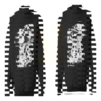 Dalmatian Dog Motif Pet Illustration Dalmatian Sweatshirt | Mazezy