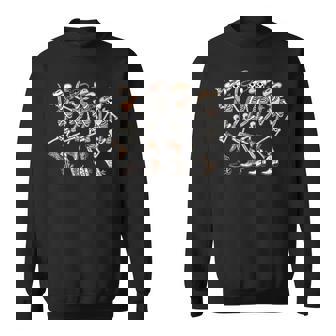 Dancing Skeleton Cowboys Western Country Rodeo Halloween Sweatshirt - Thegiftio