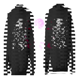 Dancing Skeleton Disco Cowgirl Cowboy Skeleton Sweatshirt | Seseable UK