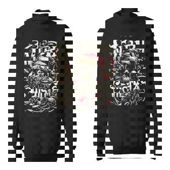 De Navidad Con Calavera Gótica Feliz Navidad Oscuro Holiday Camisa de entrenamiento - Regaloses