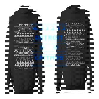 Detroit Michigan Ugly Christmas Sweater Party 313 Sweatshirt | Mazezy