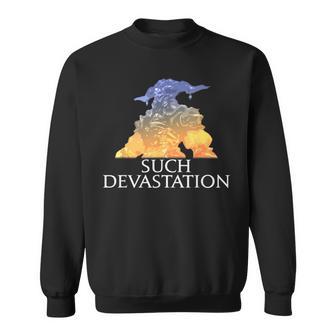 Such Devastation Mmorpg Memes Sweatshirt - Thegiftio UK