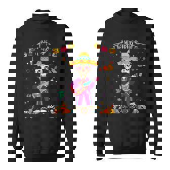 Dia De Los Muertos Skeleton Dancing Guitar Hat Toddler Boys Sweatshirt - Thegiftio