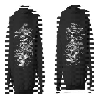 Dia De Los Muertos Skeleton Mariachi Guitar Day Of The Dead Sweatshirt | Mazezy