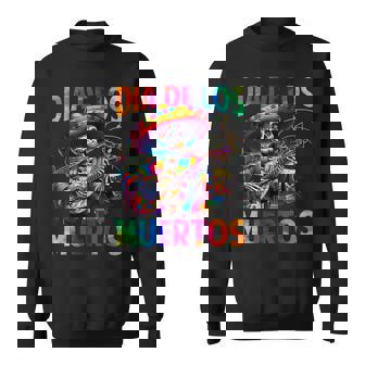 Dia De Muertos Skeleton Playing Guitar Day Of The Dead Men Sweatshirt - Thegiftio