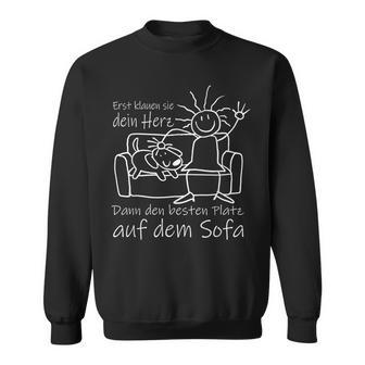 Die Mit Dem Hund Chillt -Pruch Für Frauchen Hunde Hund Sweatshirt - Geschenkecke