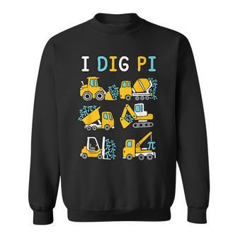 I Dig Pi Pi Day 314 Construction Trucks Toddler Boys Sweatshirt - Thegiftio UK