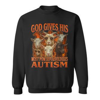Dios Da Ausoldados Más Poderosos Autismo Gen Z Meme Divertido Camisa de entrenamiento - Regaloses