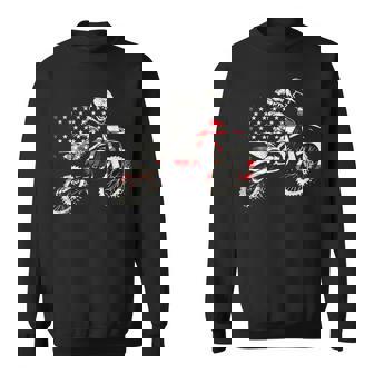 Dirt Bike Retro American Flag Motocross Enduro Sweatshirt - Monsterry