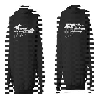 Disc Golf Flying Disc Disc Golf Sunset Guitar Sweatshirt Unisex | Mazezy