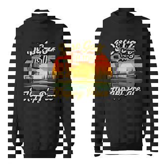 Disc Golf My Happy Place Sunset Frolf Player Sweatshirt Unisex | Mazezy