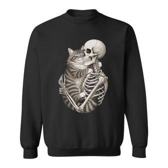 Diseño De Gato Y Esqueleto Abrazar Camisa de entrenamiento - Regaloses