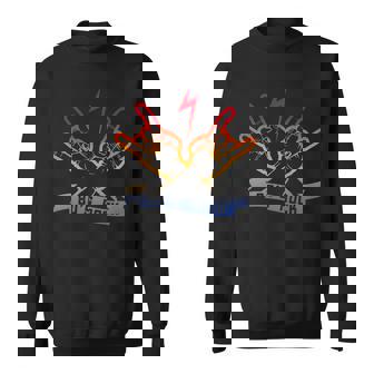 Diseño De Rollo De Rock De Los Años 80 Desteñido Para Regalo De La Banda Rockers De Los Ochenta Manga Larga Camisa de entrenamiento - Regaloses