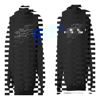 Distressed American Flag In Blue Patriotic Pride Freedom Sweatshirt - Monsterry