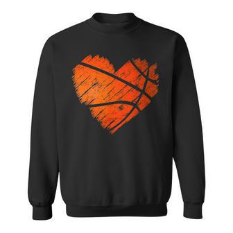 Distressed Basketball Heart Sweatshirt - Thegiftio