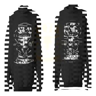 Distressed Cojo Name & Bull-Skull Retro Country Music Outlaw Sweatshirt - Thegiftio