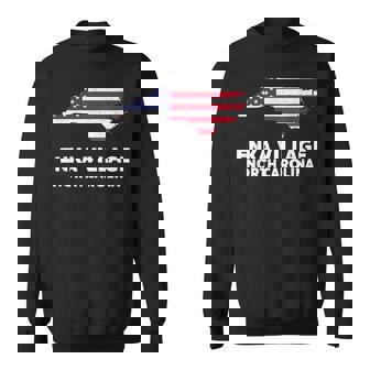 Distressed Patriotic USA Flag Enka Village North Carolina Sweatshirt Unisex | Mazezy