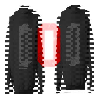 Distressed Red Number 0 Jersey Player Uniform 0 Sweatshirt | Seseable CA