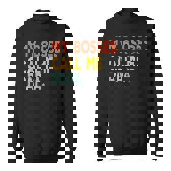 Divertente Regalo Per La Festa Del Papà Intile Retrò Concritta My Bosses Call Me Papa Felpa - Novitaregali