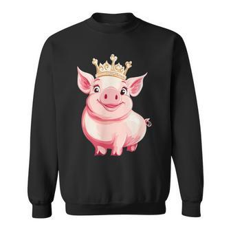 Divertido Cerdito Con Corona Para Los Amantes De Los Cerdos Coronados Camisa de entrenamiento - Regaloses