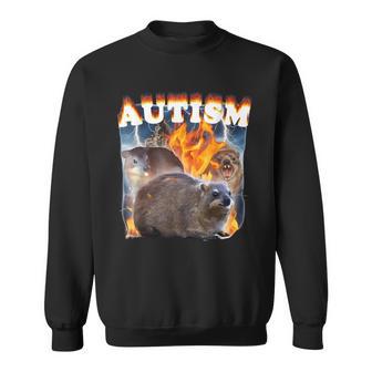Divertido Gritando Hyrax Autismo Meme Fuego Autista Hyrax Awawa Camisa de entrenamiento - Regaloses