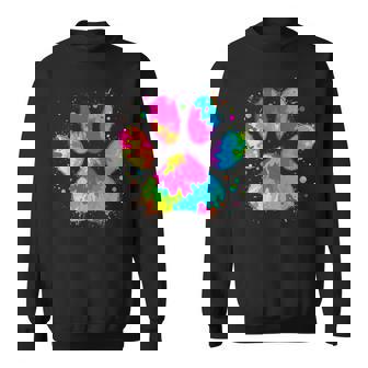 Dog Animal Tie Dye Love Dog Paw Sweatshirt | Mazezy