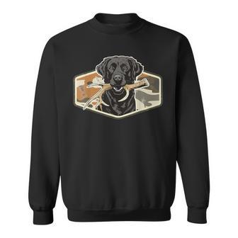 Dog Black Lab With Deer Antler Camouflage Hunting Season Sweatshirt - Thegiftio UK