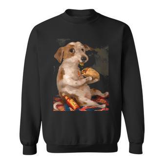 Dog Chill With Taco Vintage Dog Taco Whimsical Sweatshirt - Monsterry UK
