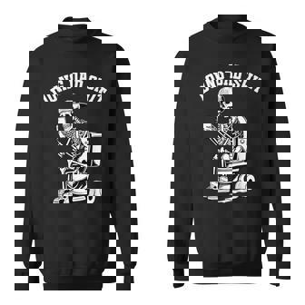 Doing Dad Shit Dad Joke Skeleton Dad Father's Day Sweatshirt - Monsterry