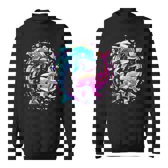 Dolphin Colorful Sea Ocean Animal Dolphin Sweatshirt | Mazezy