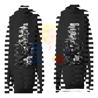 Donald Trump Tenant Un Chat Graphique Drôle Meme Politique 2024 Sweater e - Cadeauxyz