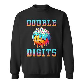 Double Digits Birthday Boy 10Th Basketball Birthday Party Sweatshirt - Monsterry