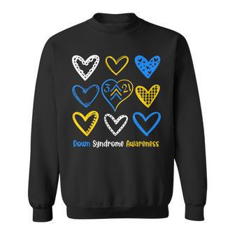 Down Syndrome Awareness Heart 321 Down Right Perfect T21 Sweatshirt - Thegiftio UK