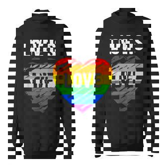 Drapeau Lgbt Cœur Arc-En-Ciel Love Is Love Sweater e - Cadeauxyz