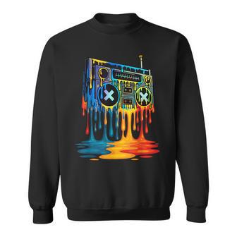 Dripping Paint Boombox 80S 90S Old School Hip Hop Sweatshirt - Thegiftio UK