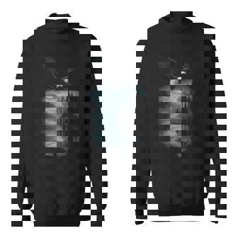 Eagle Retro Wildlife Nature Scene Forest Sweatshirt | Seseable FR