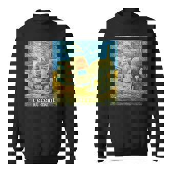 I Eat Cement 猫 ゴッホ 印象派 絵画 美学 スウェットシャツ - Kawaiitshirt