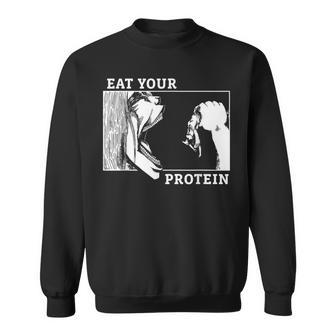 Eat Your Protein Man Vs Beast Gym Fitness Sweatshirt | Seseable CA