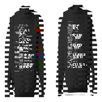 Eat Sleep Anime Gaming Repeat Gamer N Boy Anime Sweatshirt | Mazezy